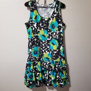Peter Nygard Sleeveless Multicolored Floral Abstract Print Dress Women's Large